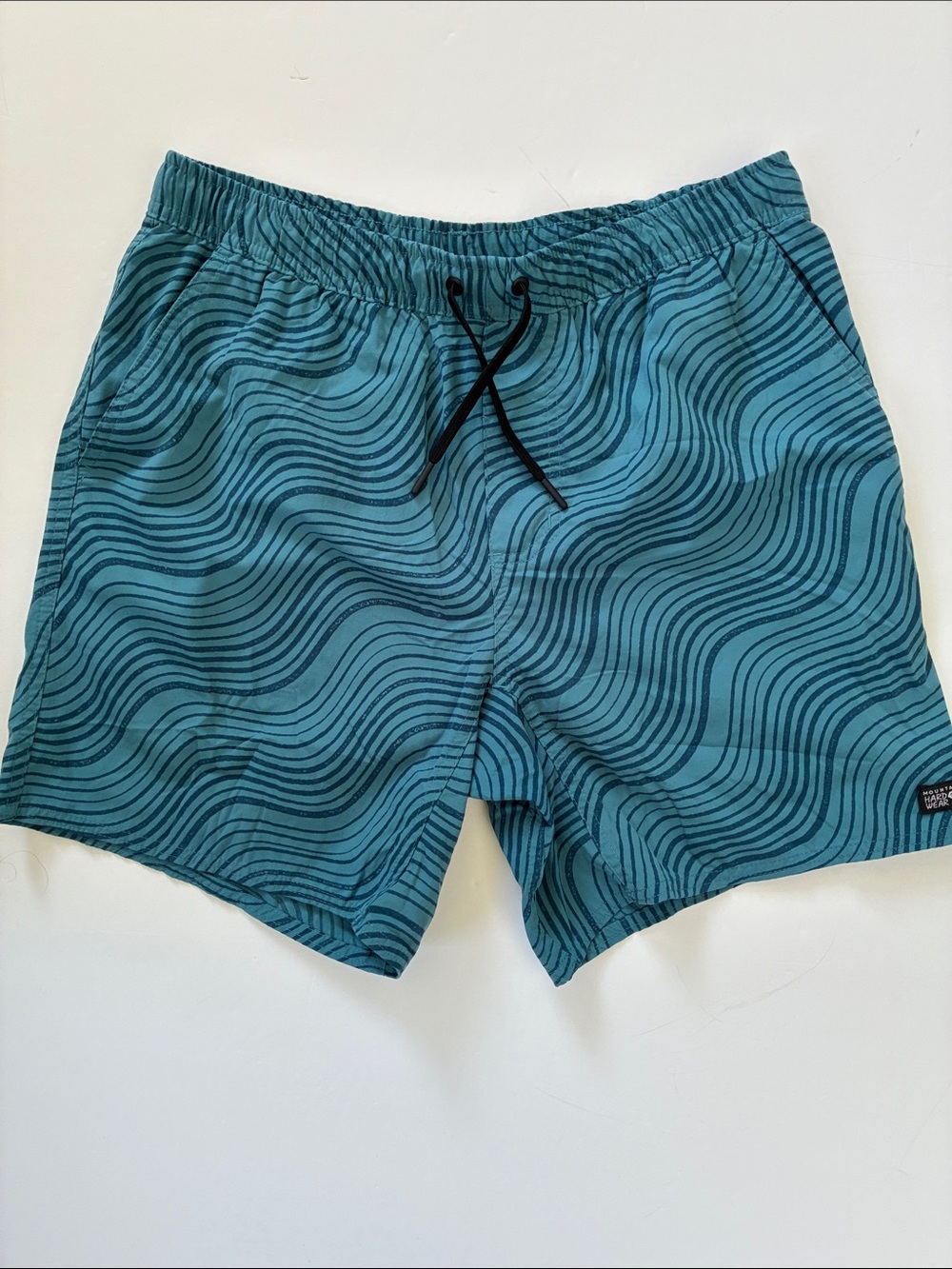 Mountain Hardwear Blue Wave Swim Trunks Wave Print Medium